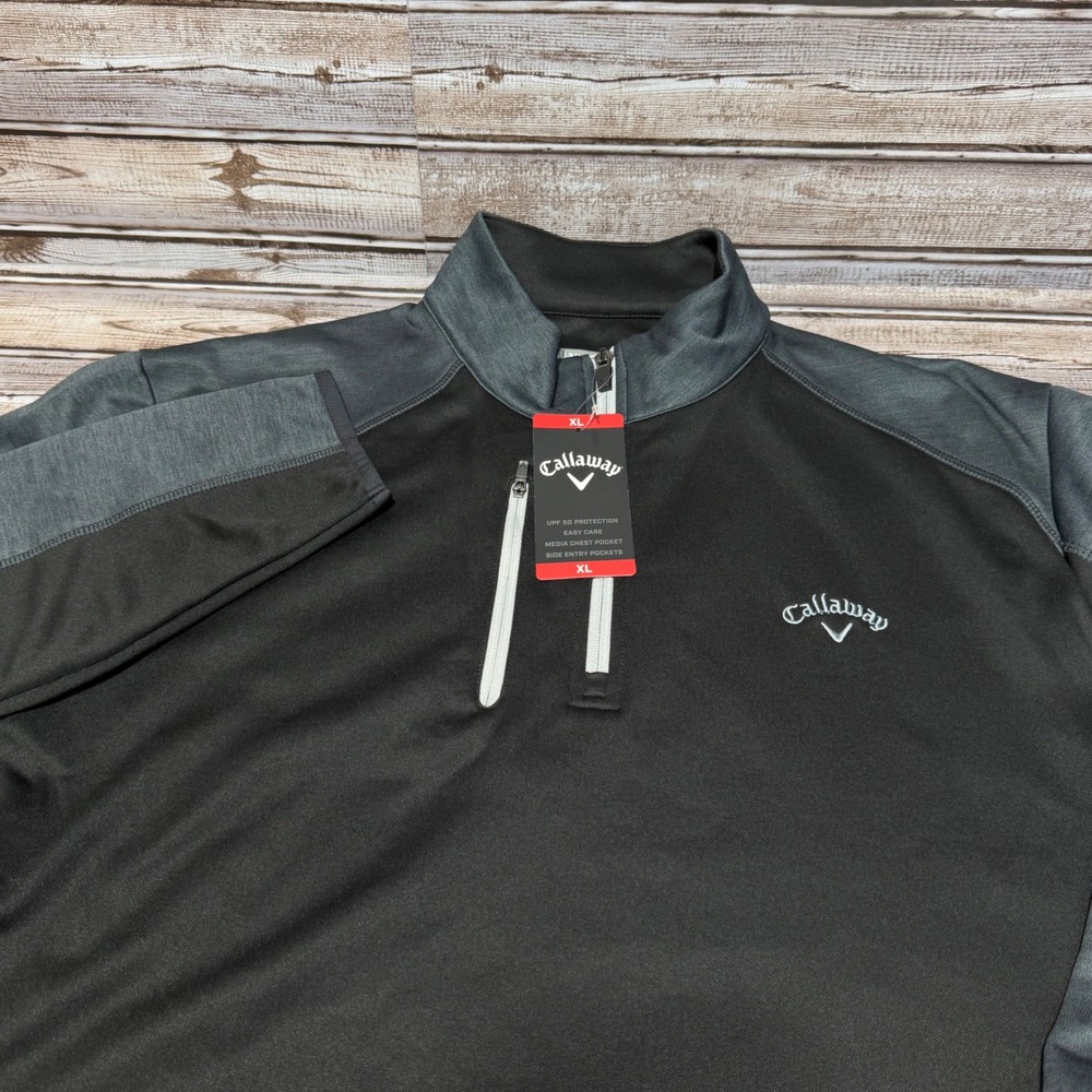 Callaway Black and Gray Half-Zip Golf Pullover